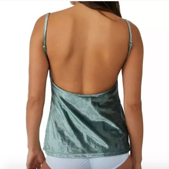 Free People Intimately NWT All Night Velvet Tunic Evergreen small - Picture 2 of 12